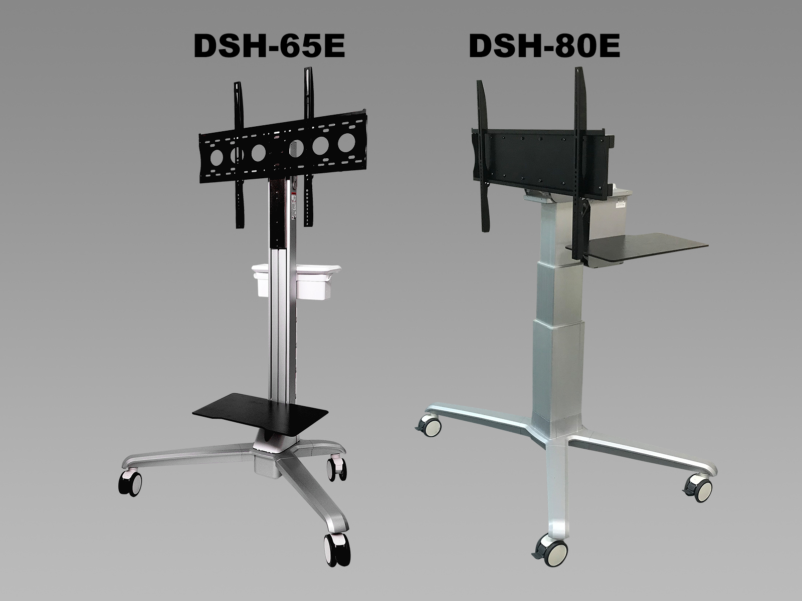 無段階昇降が可能な電動昇降式薄型ディスプレイスタンドDSH-65E、DSH-80Eが新登場