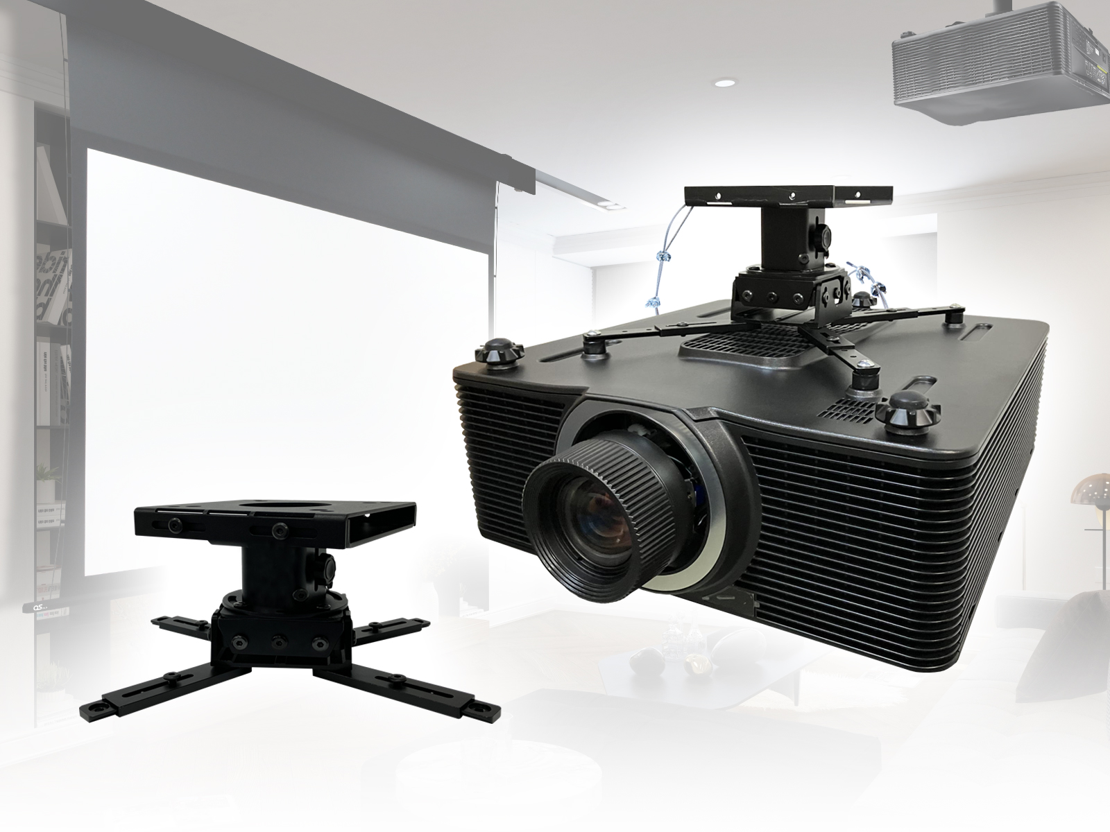 質量30kgまでの大型プロジェクターの搭載が可能、取付汎用性の高いユニバーサルタイプを採用した、低天井用プロジェクターハンガー「HP-100」を新発売