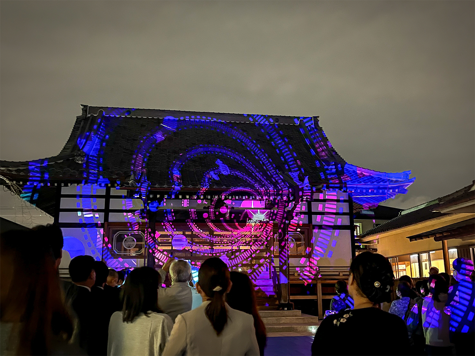 お寺プロジェクション第２弾 夜桜会のプロジェクションパフォーマンス｜足立区 浄光寺様